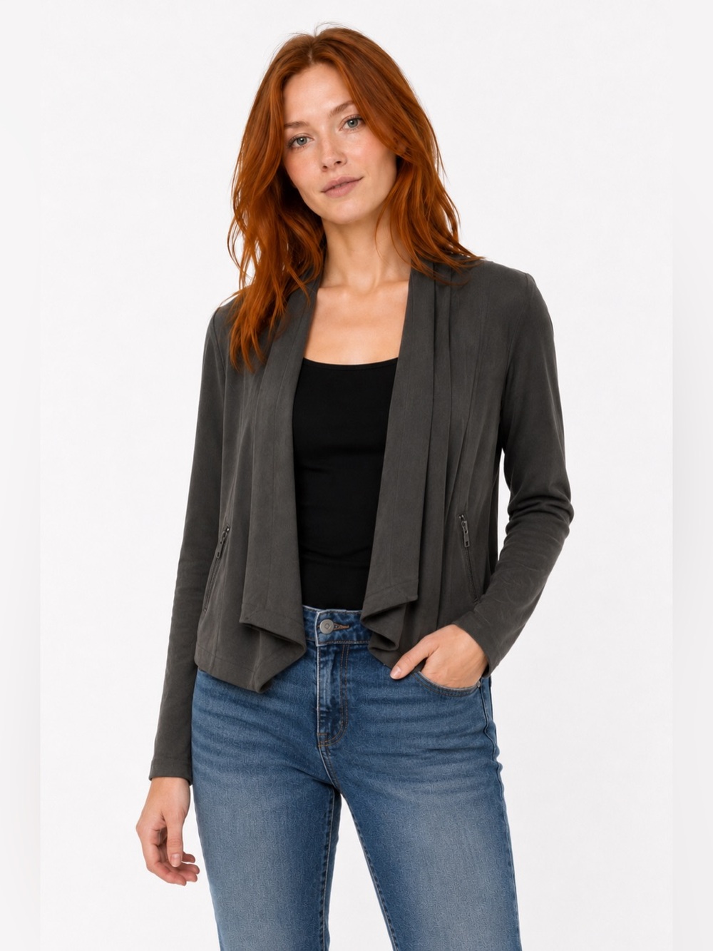 Cupcakes & Cashmere Faux Suede Moto Jacket (S)